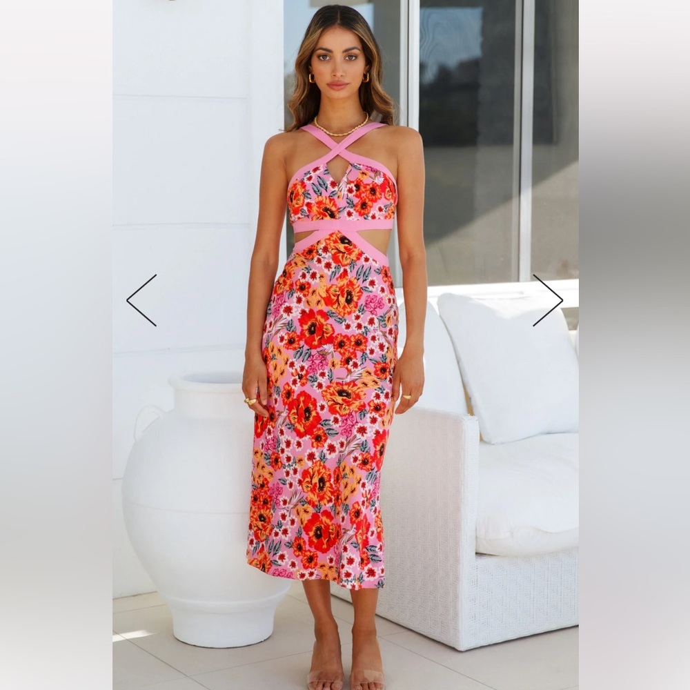 Hello Molly CUTELY PREPPY MIDI DRESS PINK NWT 🏷️